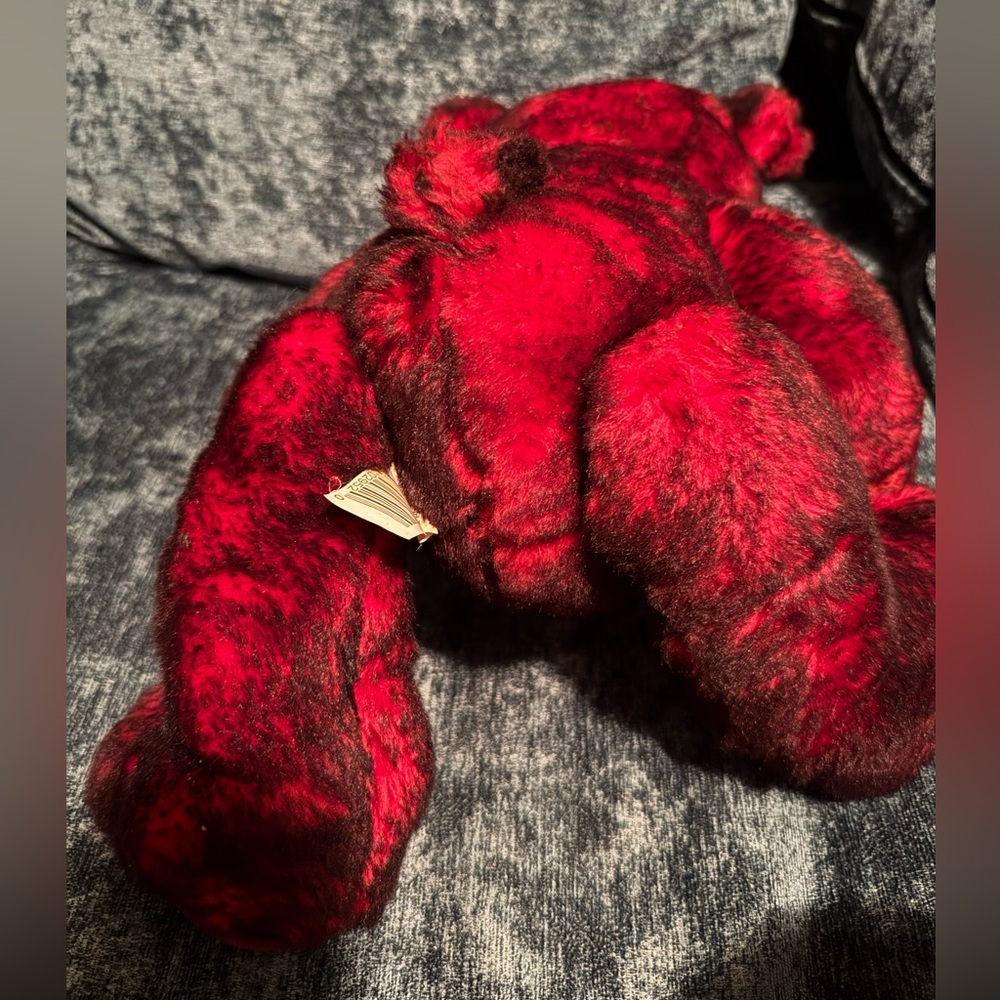 Vintage Vivid Red and Black Teddy Bear - Picture 7 of 8